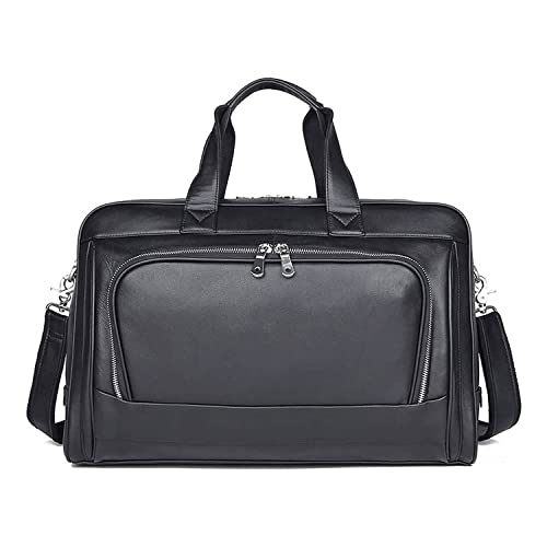 XIXIDIAN Mens Genuine Leather Laptop Briefcase Shoulder Bag Messenger Handbag Crossbody Business Computer Case Satchel School Rucksack 17 inches Laptop Bag(Size:47x18.5x31cm) (Color : Black)