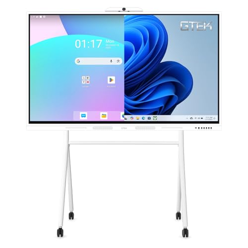 GTek 75" Smart Board, 4K Interactive Whiteboard, Touch Screen Digital Electronic Whiteboard with Android 13 (8+128GB) OS for Classroom, Office, Business and Home