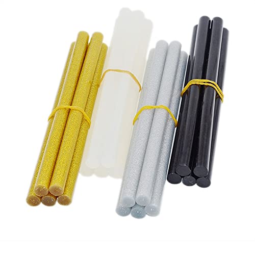 ZTBH Hot Melt Glue Sticks 50 Pcs 11mm*200/3000mm Hot Melt Glue Sticks, for Glue Gun Craft Phone Case Repair Accessories, Adhesive Stick Clear Black Melt Glue Stick (Diameter : Silve, Length : 200mm)