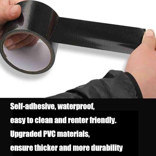Leather Repair Kit Tape for Car Upholstery Seat Repair, Self-Adhesive Fabric Patch for Motorcycle, Leather Couch Repair Patches (Black,10x4000cm)