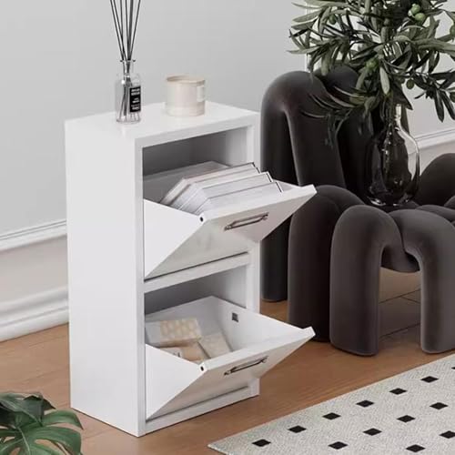 ELEFOCUS Super Space-Saving! 25 * 16 * 45cm tin Filing Cabinet, Double Drawer Storage + Mobile Convenience(Size:25cm*16cm*45cm)