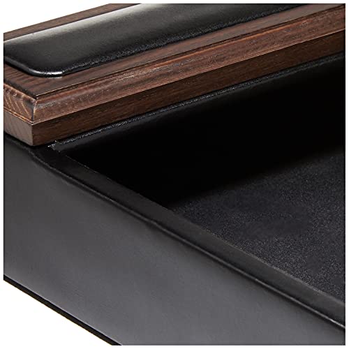 DACASSO Leather Desktop Letter Tray - Luxury Letter Holder & Paper Organizer for Desk - Office Organization & Executive Desk Decor - (Black)