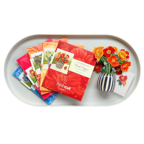 Freshcut Paper Set of 5 Mini Garden Favorites – Gift Box Set of Life-Sized 3D Pop Up Greeting Cards – Birthday, Get Well, Thank You, Gifts for Mom and Her – Includes Notecard and Envelope