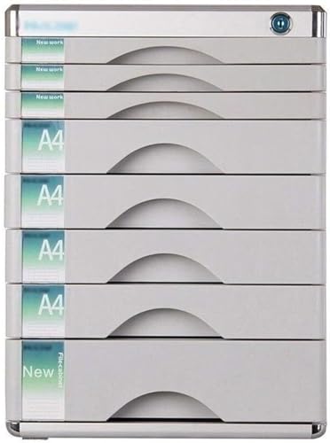 noxozoqm Flat File Cabinet, 8-Layer File Storage Cabinet, with Lock and Index Label, File Classification Management, for Office Supplies Storage