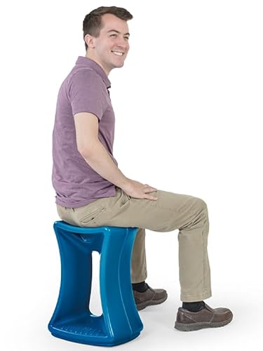 Simplay3 American Home Live Fit Active Balance Chair, 20" Stool for Adults and Teens- Ergonomic Office Desk Chair with Rock, Wobble, Tilt Motion for Learning, Work and Study Union Blue, 2-Pack