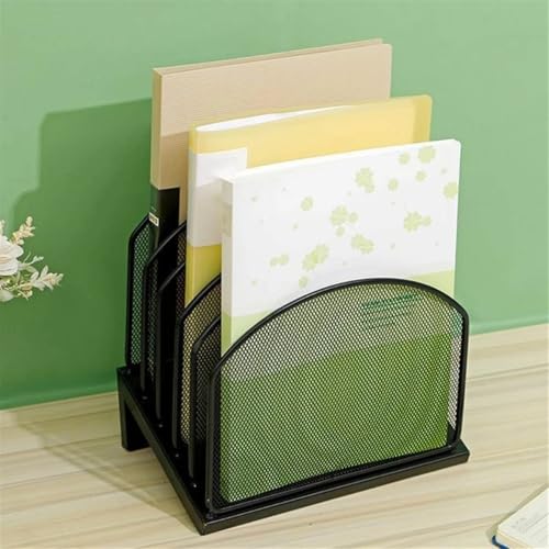 FENSAJRD Desk File Organizers Vertical File Folder Holder Metal Rack File Sorter Document Holder Fit for Office Classroom