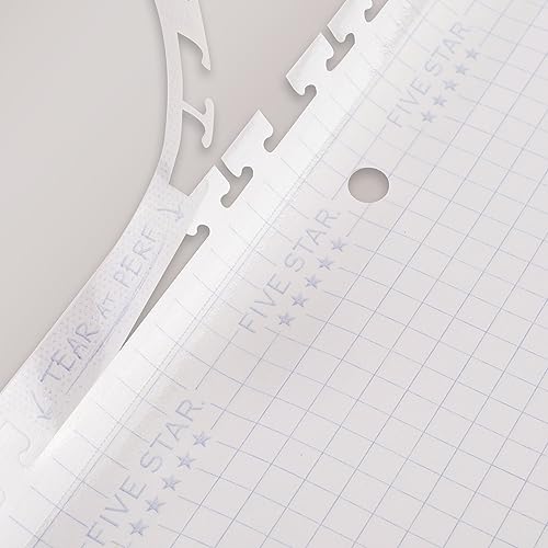 Five Star Reinforced Insertable Graph Ruled Notebook Paper, 6 Pack, White, 8.5 x 11, 75 Sheets per Pack