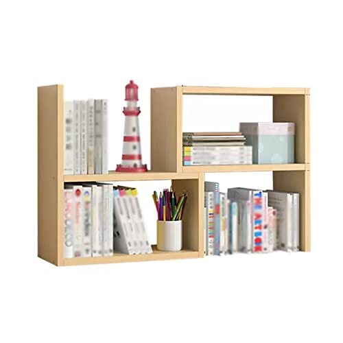 VHDY85KA Bookcase Expandable Wood Desktop Bookshelf Desktop Organizer Office Storage Rack Wood Display Shelf Desktop Bookshelf Modern