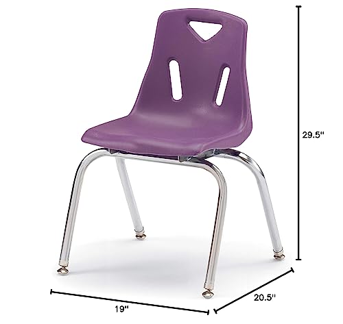 Berries Jonti-Craft 8146JC6004 Stacking Chairs with Chrome-Plated Legs, 16" Height, Purple, Pack of 6
