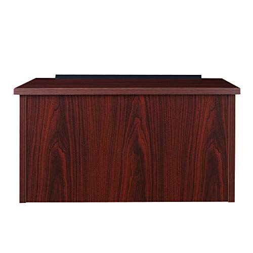 OEF Furnishings CoreSlate Series Commercial-Grade Tabletop Lectern with Storage Shelf (Mahogany, High-Pressure Laminate Top)