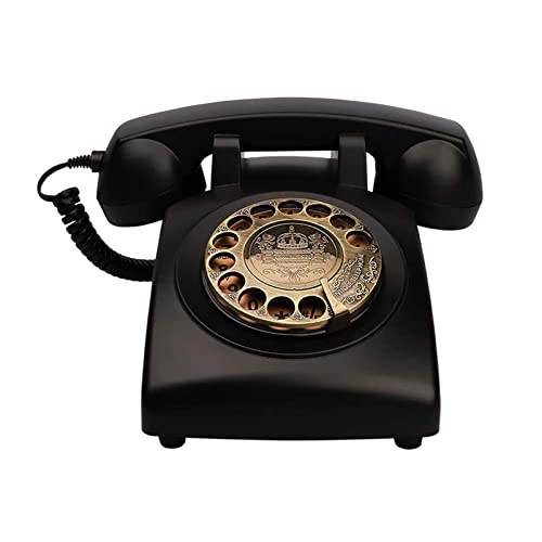 QUANGJN Corded Landline Telephone Vintage Antique Phones Classic Rotary Dial Home Phone Old Fashion Business Phones Office Decor
