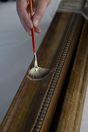 da Vinci Varnish & Priming Series 408 Fan Blender Brush, Pure Badger Hair with Red Lacquered Handle, Size 3