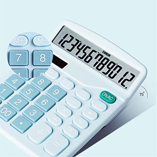 NSUQOA Digital Scientific Calculator 12-Digit Desk Solar Financial Business Accounting Tool(E)