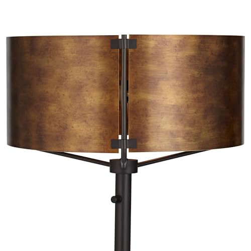 Possini Euro Julian 64" High Rustic Bronze Metal 2-Light Floor Lamp