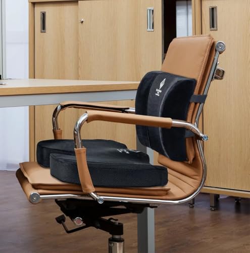 Platinum-Level Comfortable Ergonomic Memory Foam Lumbar & Seat Cushion Back,Tailbone Pain Relief