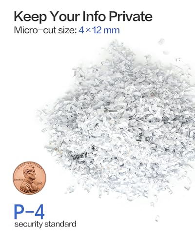 Locksworth 8-Sheet Micro-Cut Paper Shredder, P4 High Security, 4 Gallon Bin, 2-Minute Continuous Run, Home & Small Office Use