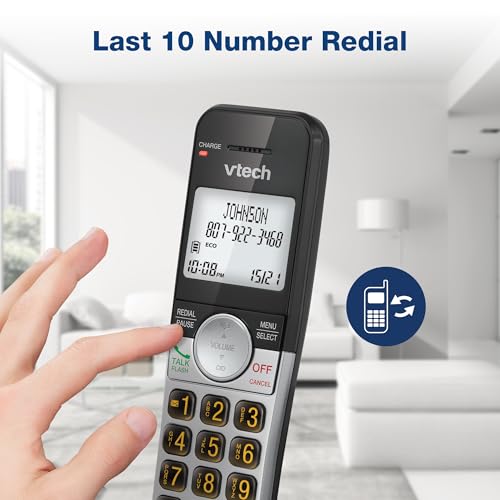 VTech DECT 6.0 Cordless Phone – Interference-Free Sound, Large Backlit Display, Big Buttons, Caller ID, Speakerphone | VG231