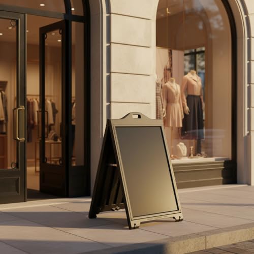 Azar Displays 300244-BLK Black Double-Sided Sidewalk A-Frame Sign w/Protective Lens 24" x 36 - Black
