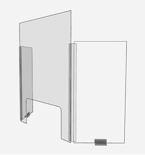 Clear Acrylic Triple Panel Sneeze Guard (24"x31") w/Opening for Salon, Manicure, Nails, Counter, Reception, Checkout- Protect/Shield Employee, Cashier, and Customer from Coughing and Sneezing