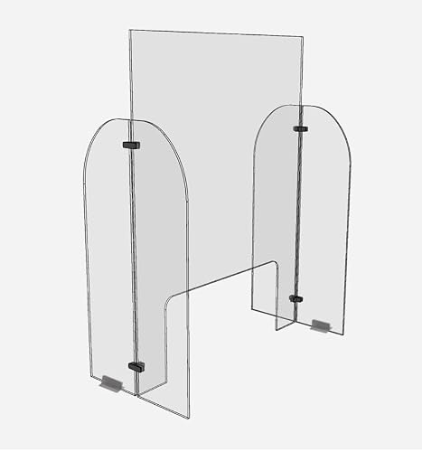 Clear Acrylic Single Panel Sneeze Guard (24"x31") w/Opening for Salon, Manicure, Nails, Counter, Reception, Checkout- Protect/Shield Employee, Cashier, and Customer from Coughing and Sneezing