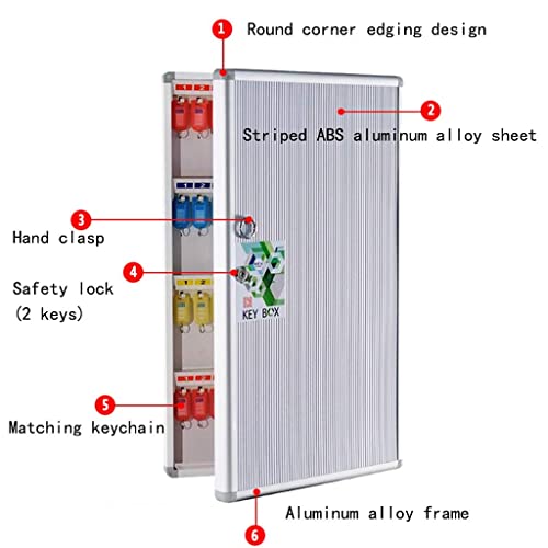 Key Cabinet Wall or Floor Mounted Safe Storage Box with 12 Hooks Waterproof Lock Box for Spare Key Storage for Indoor Outdoor Home Garage (Color : Silver Size : 120) (Silver 12)