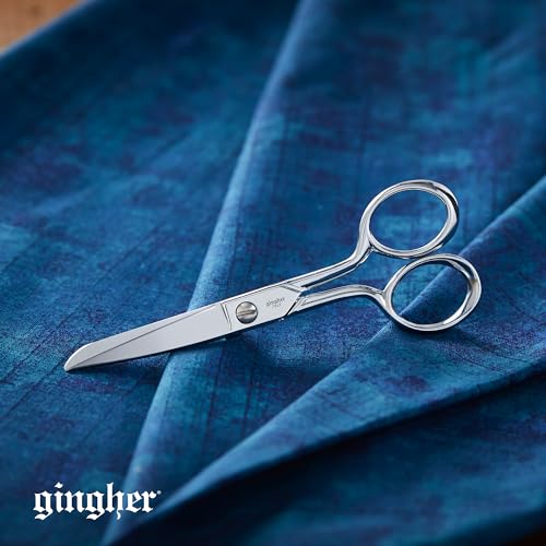 Gingher 5" Straight Fabric Scissors for Cutting Curves & Buttonholes