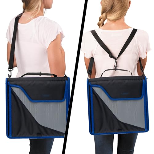 Five Star Zipper Binder, 3-Inch D-Ring Case Binder, 850-Sheet Capacity, Multiple Pockets, Front 5-Tab Expanding File, Removable Padded Case and Shoulder Strap, Urban Eclipse (292960J)