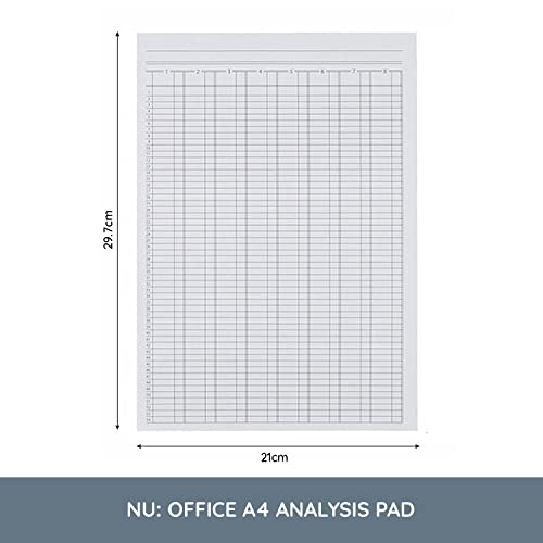 NU: Notebooks - A4 Analysis Pad - Office Range - A4 Notebook - Stationery Notebooks - Writing Pad - 160 Pages - Pack of 5