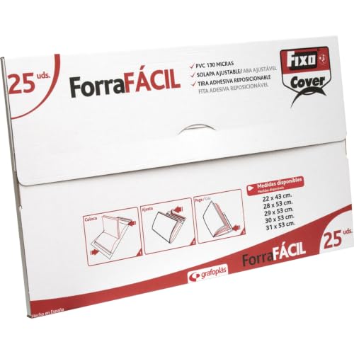 Fixo 25 x 22 x 43 cm Adjustable PVC 130 Micron Cover Book Inserts