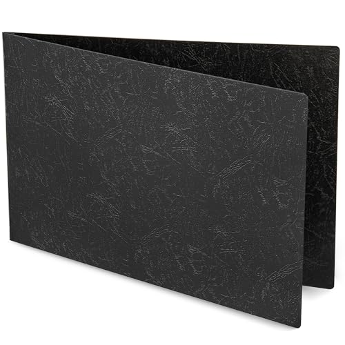 11x17 Folder, Pressboard Report Covers. 10 Pack Professional Blueprint Binders with 3-inch Fastener, 500-sheet Capacity. Large Format Document Organizer Storage for Tabloid Size (Black)