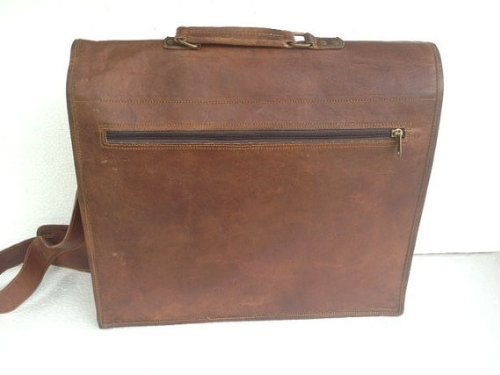 18 Inch Leather Briefcase for Men & Women, Laptop Office Computer Bag