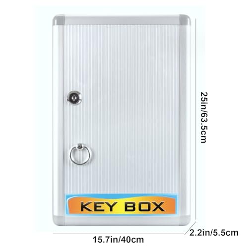 MPYEKP Small Key Lock Box, Locked Key Rack Wall Mount, with Key Lock, Key Hooks & Tags Key Labels(96Key)