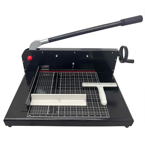 BEILOCKERY Heavy Duty 12.2" A4 Size Stack Paper Cutter, Manual Paper Cutting Machine with a Safety Lock, Stack Paper Trimmer, White or Black, All Steel Base