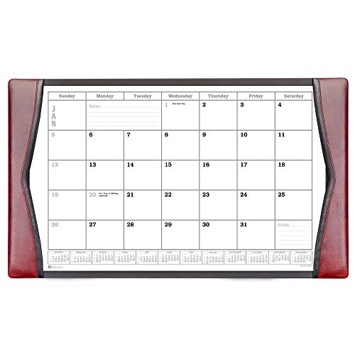 Dacasso Leather Desk Calendar pad, 34 x 20, Burgundy (P7050)