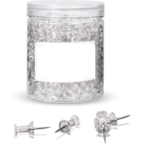 Thumbtack 500 Counts Clear Steel Points Standard Push Pins for Bulletin Board