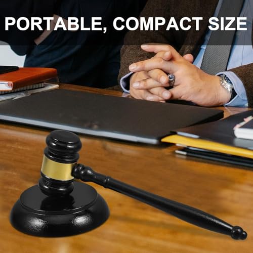 Portable Compact Wooden Judge Gavel, Smooth Finish Handcrafted Court Auction Hammer for Meeting & Legal Use Auction Hammer