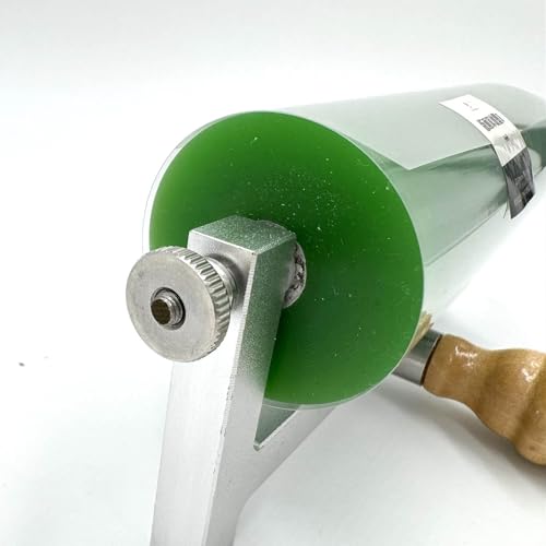 UILMLIO Professional Rubber Brayer Roller for Printmaking, Ergonomic Wooden Grip, Aluminum Frame, Solvent-Resistant Applicator for Litho and Letterpress, Seam Tool (50 * 50mm)