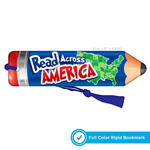 2024 Celebrate Read Across America Day School Pack for 100 Students: Five Items per Student- 2 Brags Tags w/ 4 in. Chain, Bookmark w/Tassel, & Rubbery 3D Brag Stick.