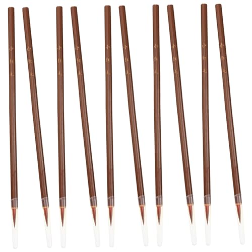 Chinese caligraphy brush, Writing Calligraphy 10Pcs student calligraphy ink writing brush wolf hair to color Stationery calligraphy pen suite brush calligraphy set traditional calligraphy brush China(