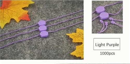 Hang Tag String 1000PCS Color Circular Double Insertion Clothing Label Hanging Tag Disposable Display Seal String Bullet Plug(1000pcs-Light Purple)