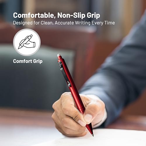 Everyman Crimson Grafton Pen and Pencil Set | Premium EDC Metal Gel Ink Pen + Mechanical Pencil | Refillable Executive Writing Tools for Office, Business, Men’s Gift & Daily Use
