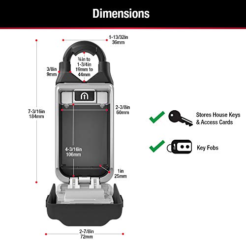 Master Lock 5420EC Set Your Own Combination Portable Lock Box with Adjustable Shackle, 6 Key Capacity