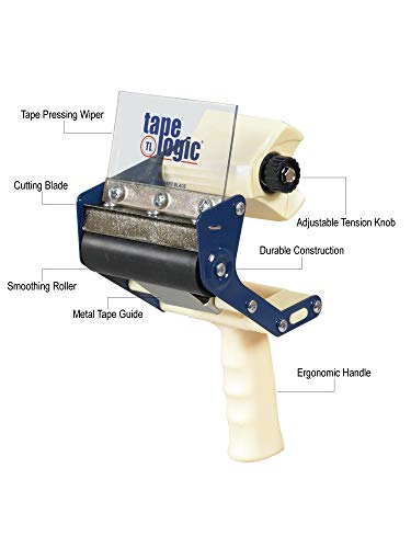 BOX USA (1 Pack) Heavy-Duty Carton Sealing Tape Dispenser, 4', Blue/White