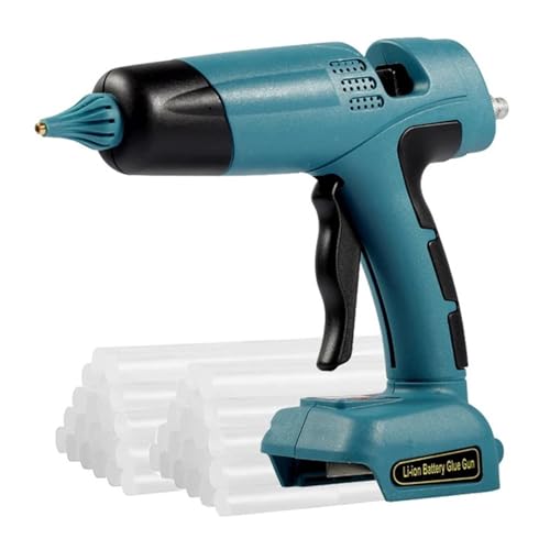 LIBODD Hot Glue Gun 100W Electric Hot Melt Glue Gun Cordless for 21V Battery DIY Welding Hot Air Gun Digital Display 11mm Glue Sticks for DIY Arts, Crafts and Quick Repairs(with 30 Glue Sticks)