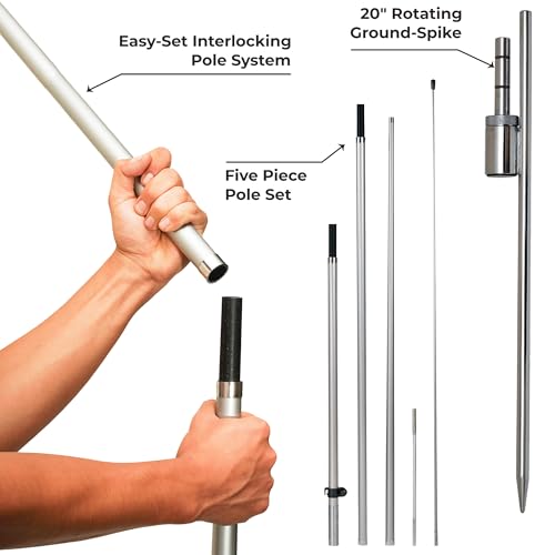 LookOurWay 12ft Feather Flag Pole Kit, Solid Blue