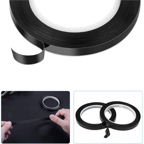 Anenog White Board Tape 10roll Black Film High Temperature Resistant Shading Waterproof Tape Graphic Whiteboard Electrical Marking for Office(8mmx50m)
