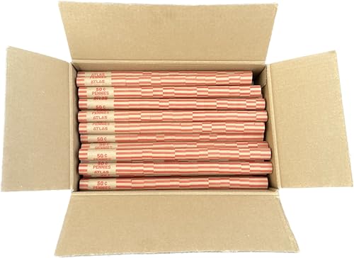 ATLAS Preformed Coin Wrappers - 1008 Count Penny Coin Roll Wrappers - Precrimped for Easy Coin Handling. Sort Your Loose Change by Hand or use Any Brand of Automatic Coin sorters (ACW-1008P)