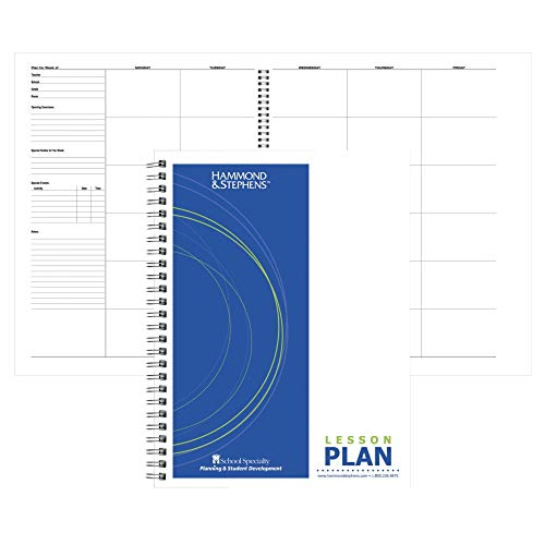 Casafoyer Hammond & Stephens Bardeen Wire-O Bound Lesson Plan Book, PolyIce Cover, 11 x 14 in, 6 Subjects, Green/Blue | (2 Units)