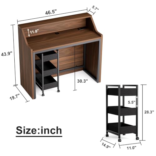 Reception Desk with Counter and Storage Cabinet for Salon Station (White)
