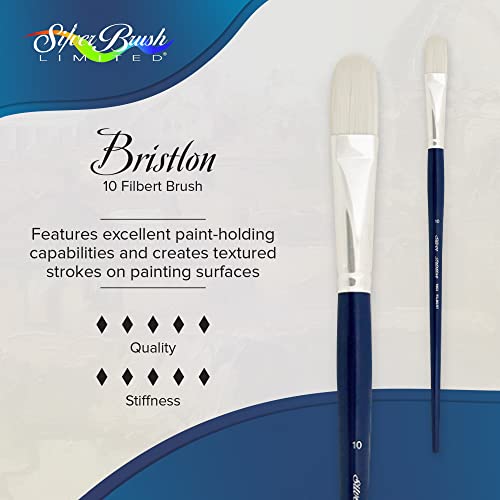 Silver Brush Limited Bristlon Filbert Oil and Acrylic Paintbrush, Size 10